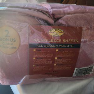 Polar fleece sheets medium warmth full size Pink